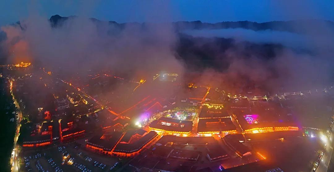 俯瞰昭化城区夜景